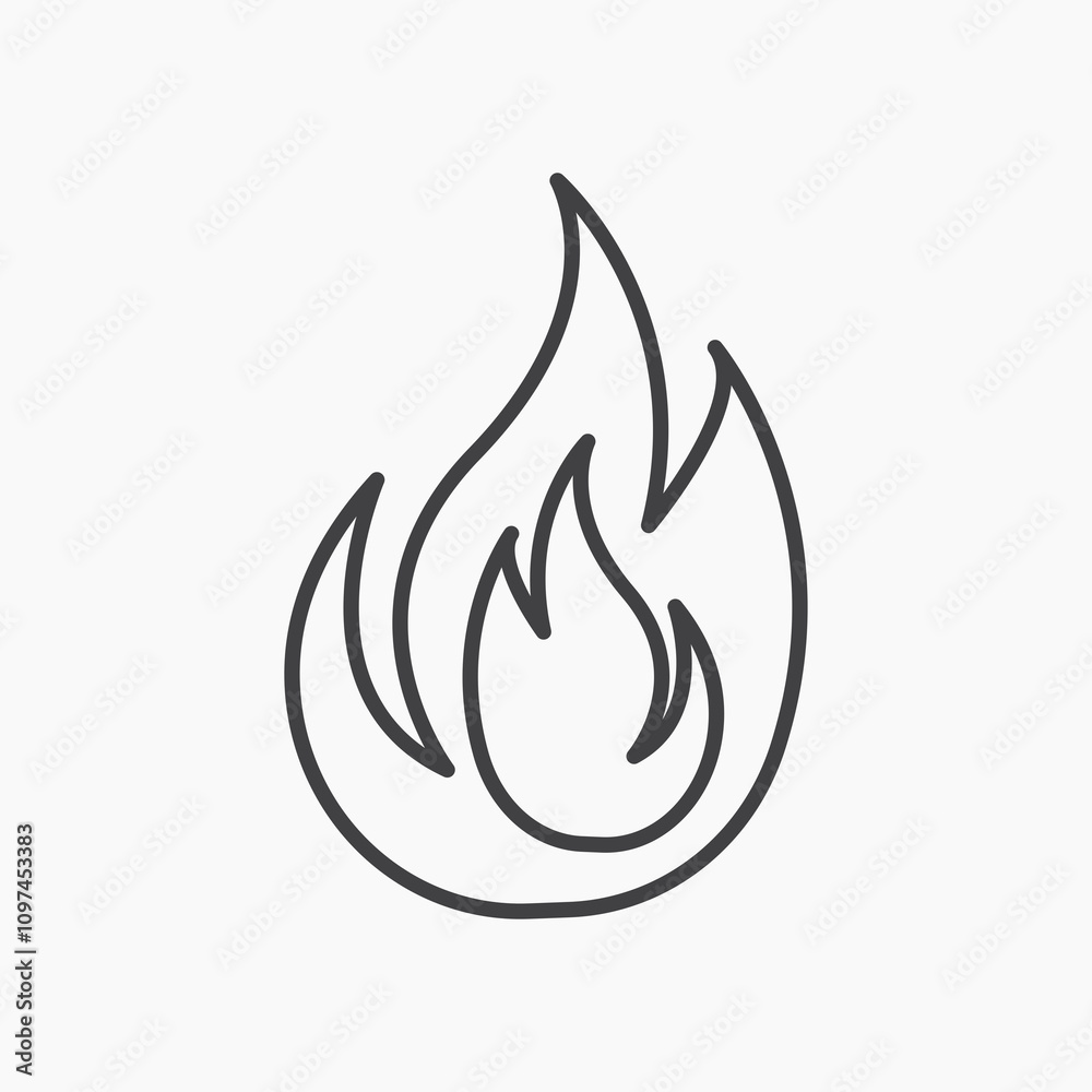 Fire icon isolated on white background Fire icon isolated on white background