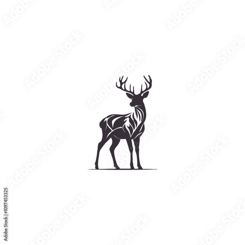 Deer silhouette vector style art illustration