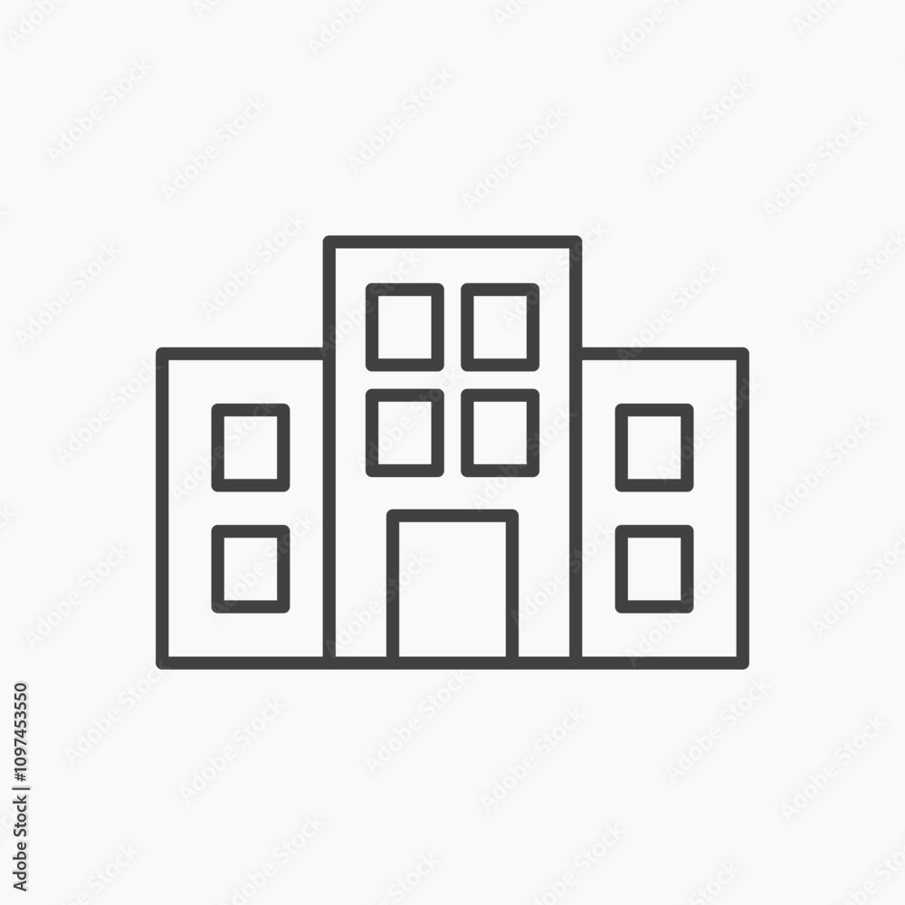 Office buildings icon isolated on white background Office buildings icon isolated on white background