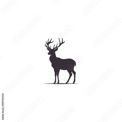 Deer silhouette vector style art illustration