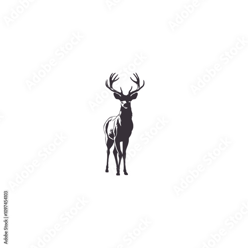 Deer silhouette vector style art illustration