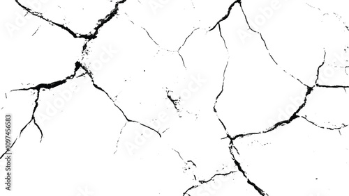 crack concrete white wall or Cement wall background, grunge wall texture with crack