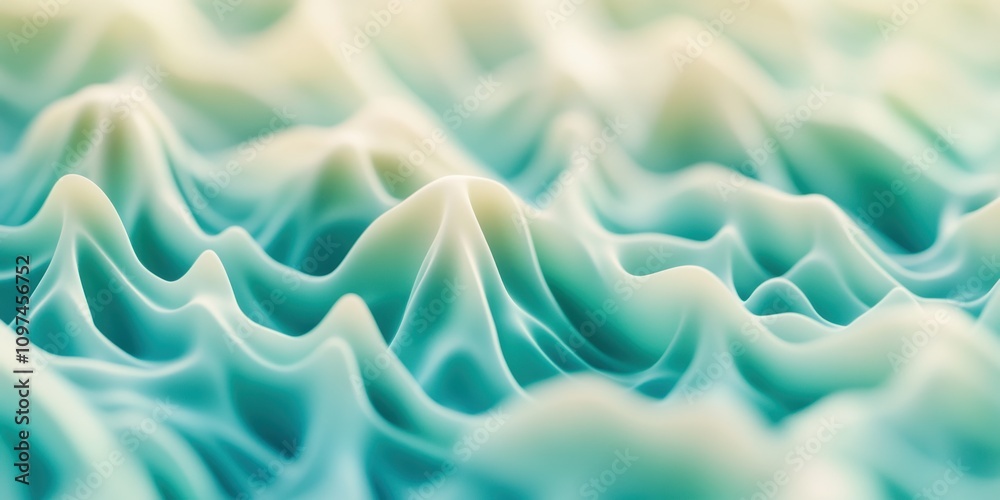 Obraz premium waveforms Light pastel greens A visualization of