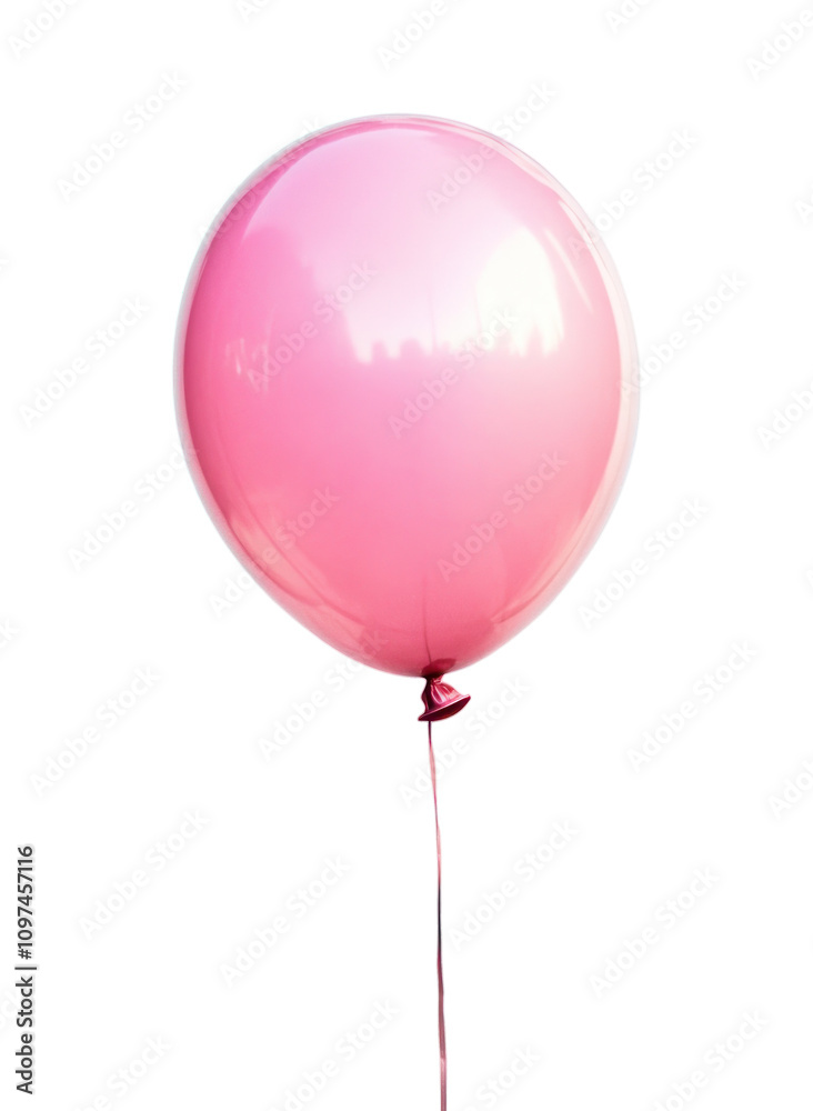 single pink birthday balloon floating, cut out image, isolated on transparent background single pink birthday balloon floating, cut out image, isolated on transparent background