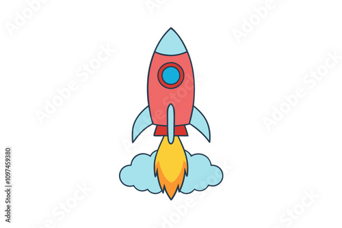 Rocket Launch | isolated silhouette vector illustration on white background