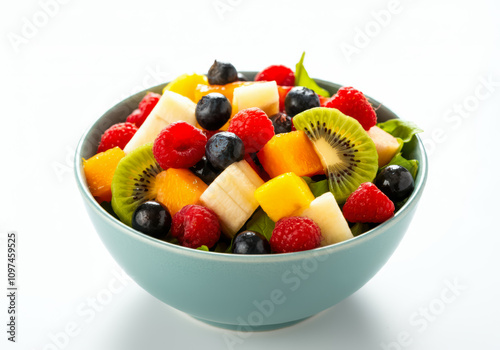 Fresh colorful fruit salad in the bowl