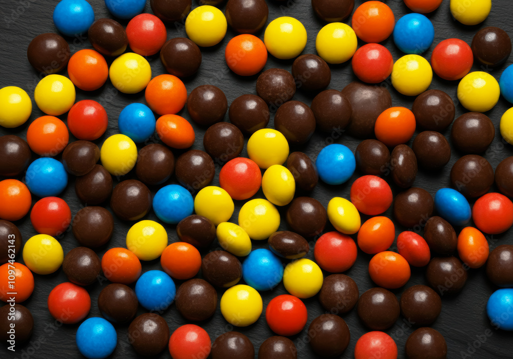 Fantastic mix of chocolate candies top view Fantastic mix of chocolate candies top view
