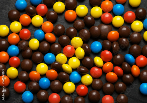 Fantastic mix of chocolate candies top view