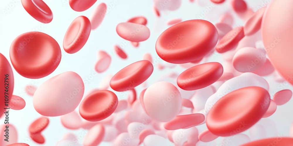 Red and White Blood Cells Floating in a Microscopic World Medical and Scientific Illustration Red and White Blood Cells Floating in a Microscopic World Medical and Scientific Illustration