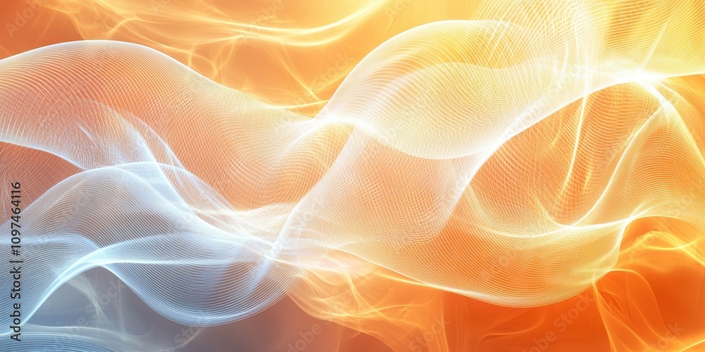 Fototapeta premium glowing waves Creamy whites A visualization of s
