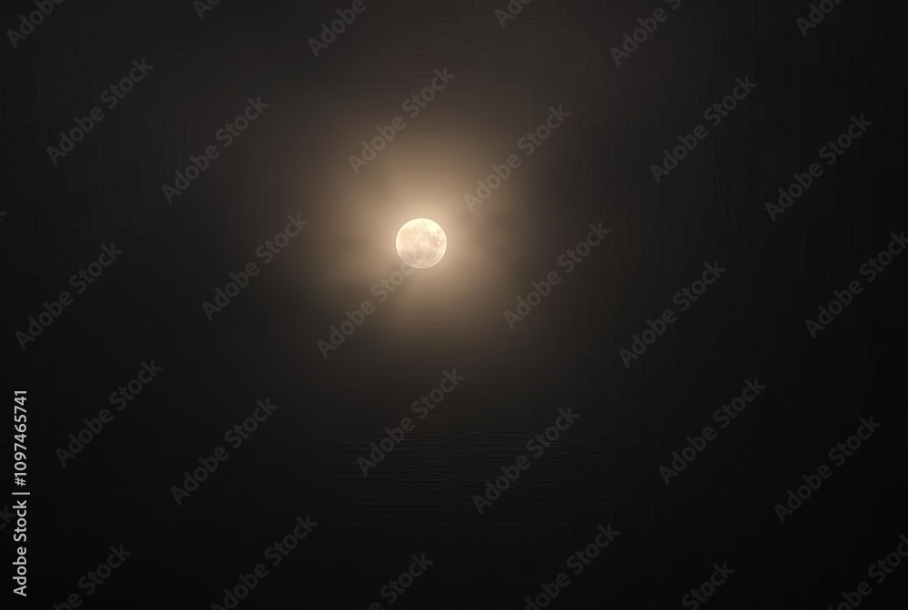 Foggy Supermoon Shooting the moon through fog to create a myster Foggy Supermoon Shooting the moon through fog to create a myster
