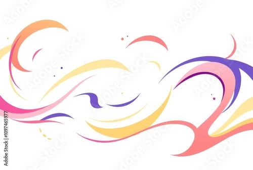 Whirling Shapes A flat design with whirling shapes and vibrant c