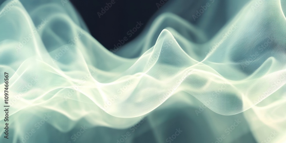 Fototapeta premium sound waves Light mint A visualization of