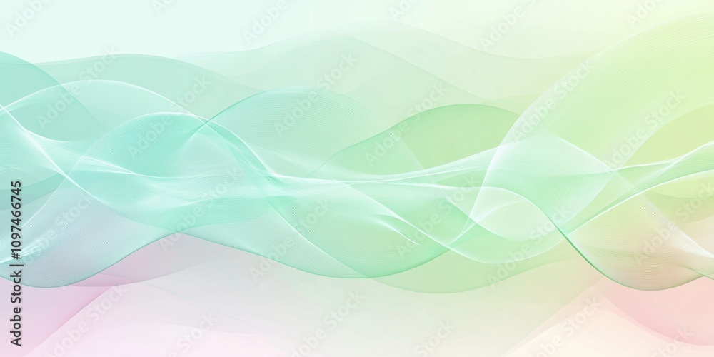 Fototapeta premium waves Light pastel greens A visualization of 