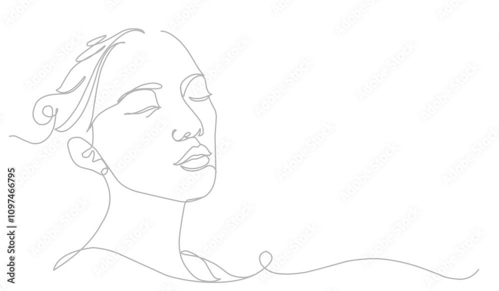 woman faces. Linear background. Use for package, cosmetics, decor. Fashion concept, feminine beauty minimalist woman faces. Linear background. Use for package, cosmetics, decor. Fashion concept, feminine beauty minimalist