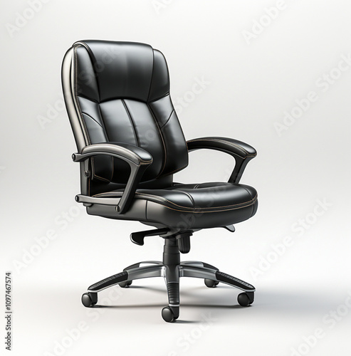 black office chair isolated on white background photo