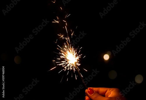 Sparklers Hand held fireworks that emit sparks and flames often photo