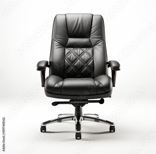 black office chair isolated on white background photo