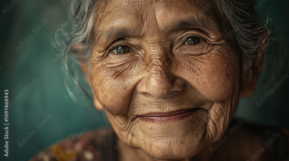 Close-up portrait of a happy, elderly Filipino woman Close-up portrait of a happy, elderly Filipino woman