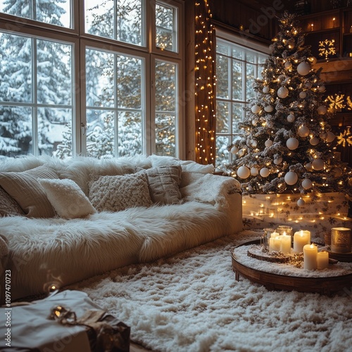 Cozy Winter Living Room Chr...