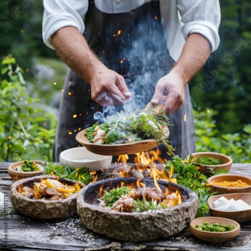 Preserving indigenous culinary heritage traditional earth oven cooking techniques in cultural context photo