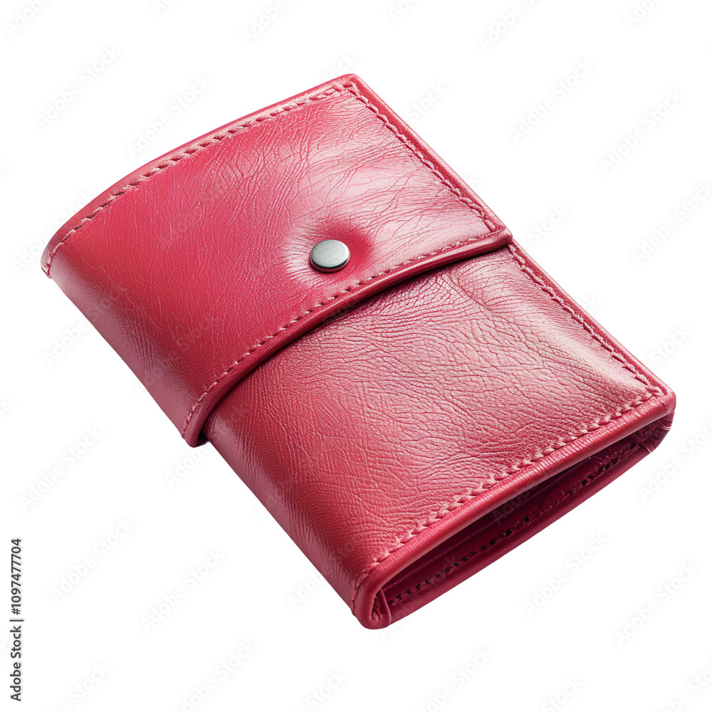 Fashionable and Sleek Red Leather Wallet Designed for Modern Style with Transparent Background in PNG Format Fashionable and Sleek Red Leather Wallet Designed for Modern Style with Transparent Background in PNG Format