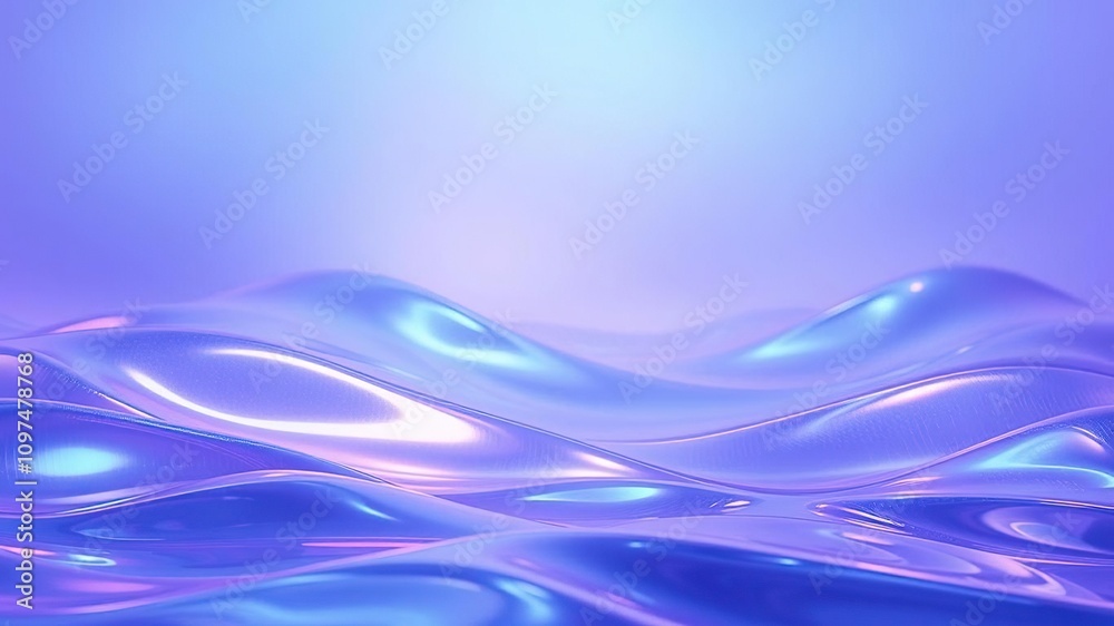 Shimmering chrome waves wallpaper with iridescent hues of blue and purple creating an otherworldly ambiance, chromatic effect, avant-garde decor Shimmering chrome waves wallpaper with iridescent hues of blue and purple creating an otherworldly ambiance, chromatic effect, avant-garde decor