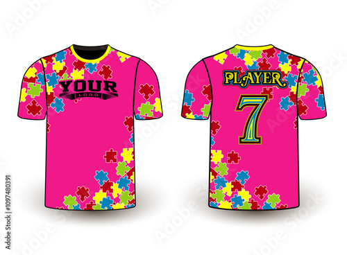 All sports player jersey design with an elegant edgy and wild look. Sports gear template mockup perfect fit for all sports. The designs that go on casual wear, shirts, fashion apparel, and all kind 