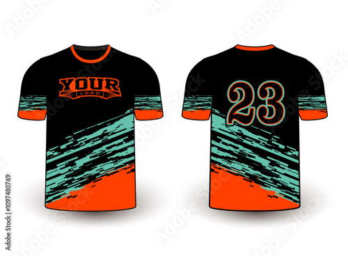 All sports player jersey design with an elegant edgy and wild look. Sports gear template mockup perfect fit for all sports. The designs that go on casual wear, shirts, fashion apparel, and all kind 