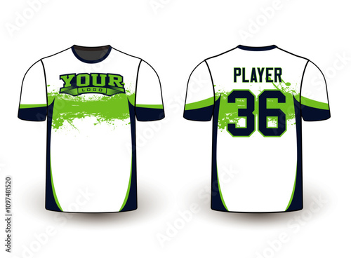All sports player jersey design with an elegant edgy and wild look. Sports gear template mockup perfect fit for all sports. The designs that go on casual wear, shirts, fashion apparel, and all kind 