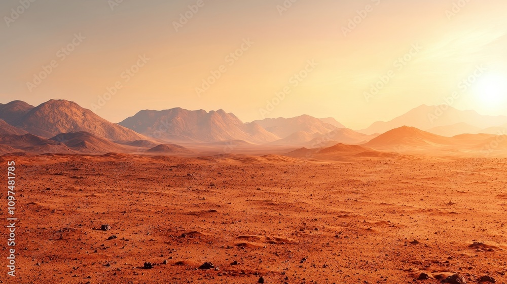 Obraz premium Desert landscape at sunset nature photography arid environment scenic view