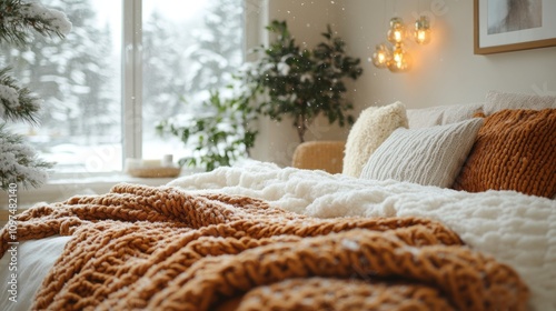 Cozy Winter Bedroom Scene W...