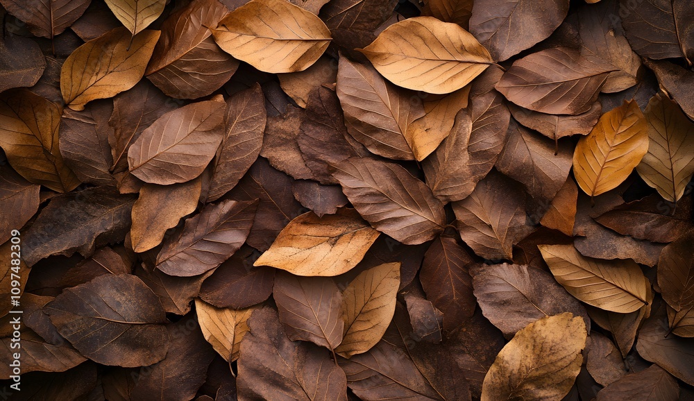 Autumn background made of brown leaves on a dark-colored background with copy space, real photo. Autumn background made of brown leaves on a dark-colored background with copy space, real photo.