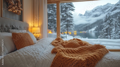 Cozy Bedroom With Mountain ...