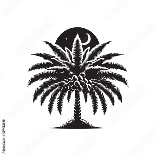 Palm Tree Silhouette, Silhuette Plam Tree, vector Plam tree design