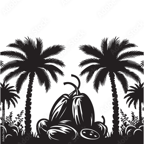 Palm Tree Silhouette, Silhuette Plam Tree, vector Plam tree design
