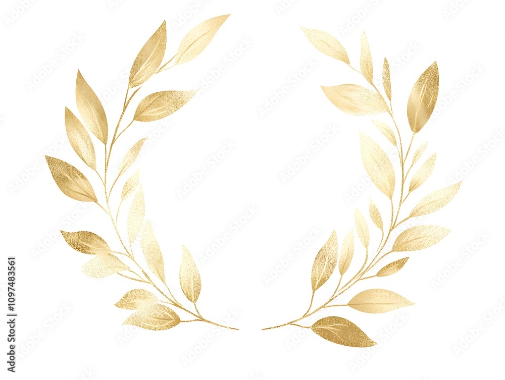 Golden logo frame,Elegant Golden Laurel Wreath Emblem Golden logo frame,Elegant Golden Laurel Wreath Emblem