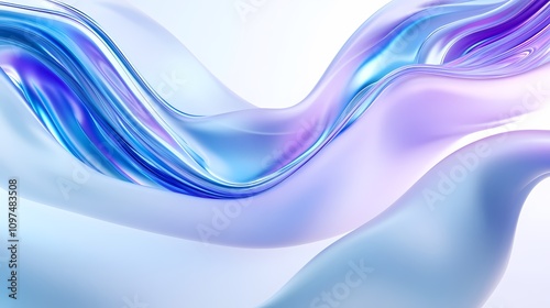 Fototapeta Naklejka Na Ścianę i Meble -  Digital technology blue and purple abstract gradient curve illustration poster background