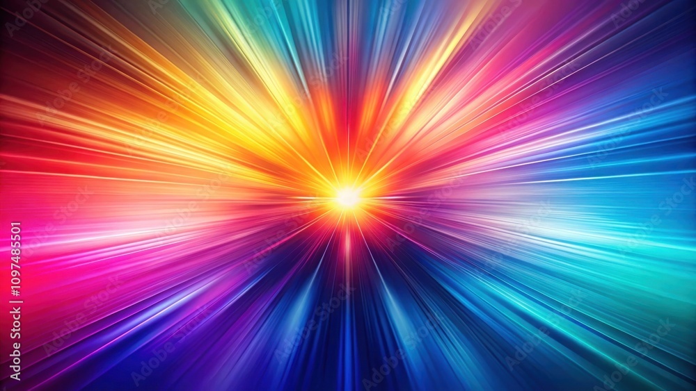 A vibrant burst of multicolored light radiating outwards from a central point of brilliance A vibrant burst of multicolored light radiating outwards from a central point of brilliance