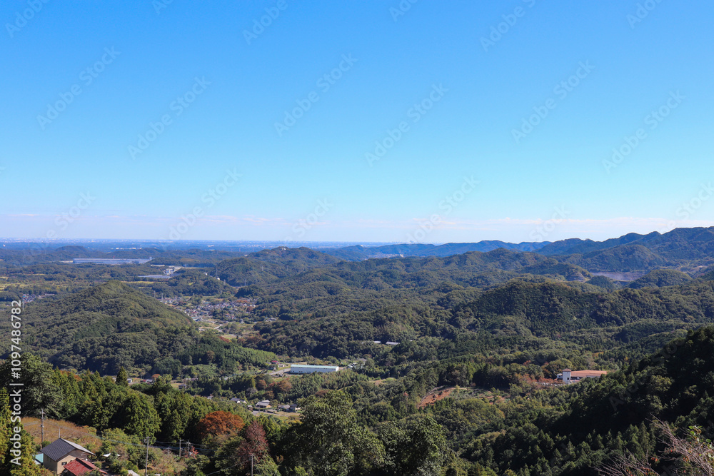 Fototapeta premium 寄居町付近の街並み（埼玉県寄居町）