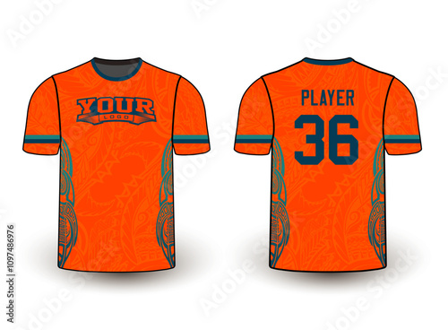 All sports player jersey design with an elegant edgy and wild look. Sports gear template mockup perfect fit for all sports. The designs that go on casual wear, shirts, fashion apparel, and all kind 