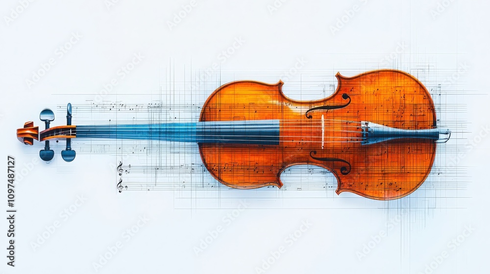 Fototapeta premium Violin and Music Notes
