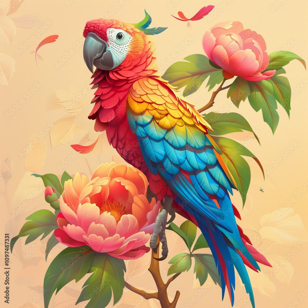 Obraz premium parrot on a tree