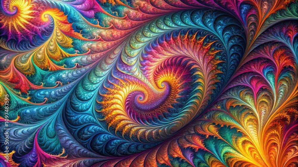 Abstract Swirling Kaleidoscope of Vivid Hues and Intricate Patterns Abstract Swirling Kaleidoscope of Vivid Hues and Intricate Patterns