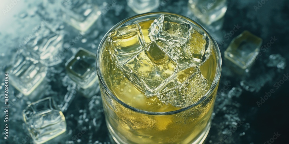 Close-up of drink with ice cubes Close-up of drink with ice cubes