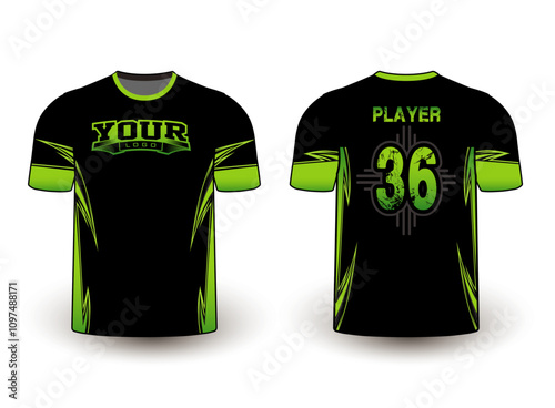 All sports player jersey design with an elegant edgy and wild look. Sports gear template mockup perfect fit for all sports. The designs that go on casual wear, shirts, fashion apparel, and all kind 