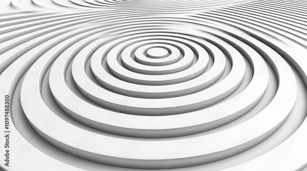 Abstract White Concentric Circles Abstract White Concentric Circles
