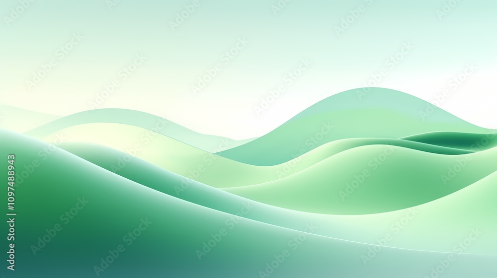 Digital technology Green and white curved mountain illustration poster background Digital technology Green and white curved mountain illustration poster background