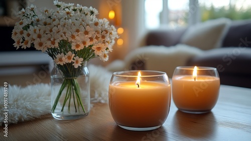 Burning Candles And Daisies...