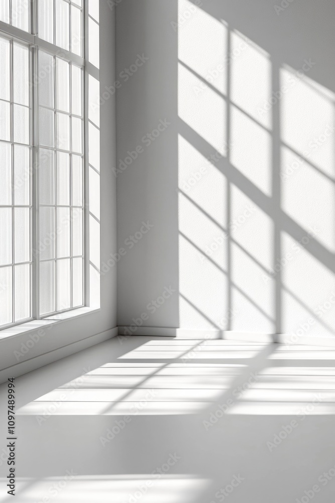 White Room with Chair and Window White Room with Chair and Window